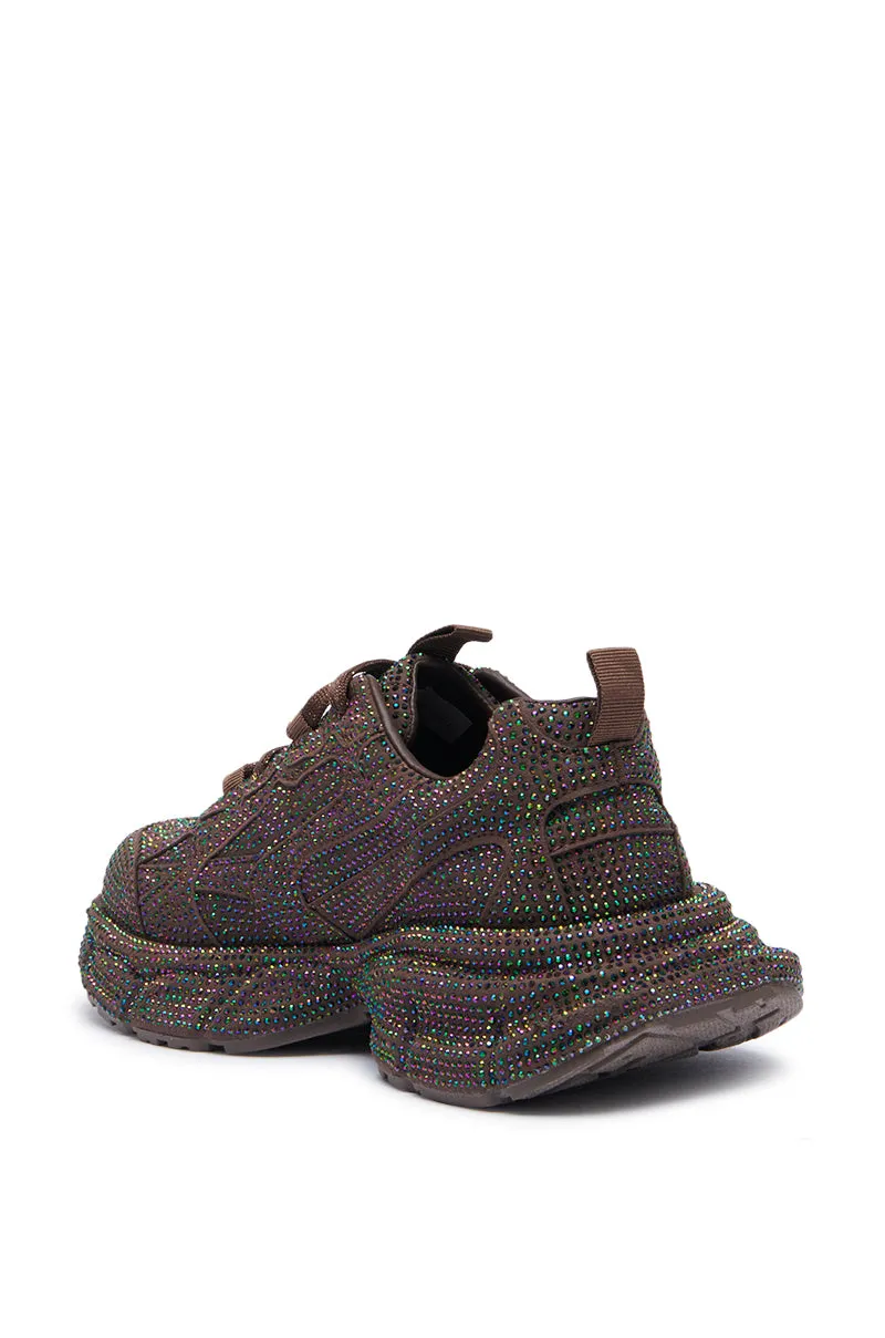 PRINCESS BROWN EMBELLISHED SNEAKER sold by AKIRA product image thumbnail 4
