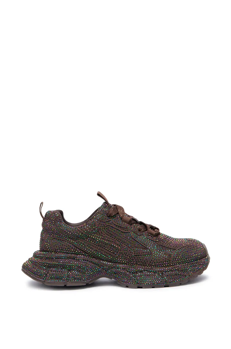 PRINCESS BROWN EMBELLISHED SNEAKER sold by AKIRA product image thumbnail 2