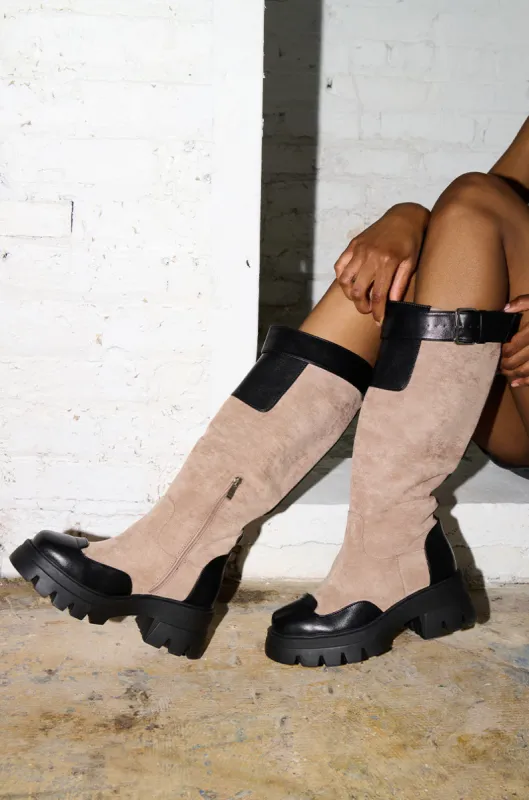 AZALEA WANG DALILA COLOR BLOCKED FLATFORM BOOT sold by AKIRA
