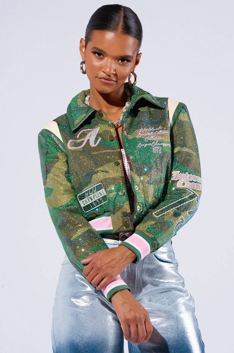 RUN FOR YOUR MONEY EMBELLISHED BOMBER sold by AKIRA product image thumbnail 4
