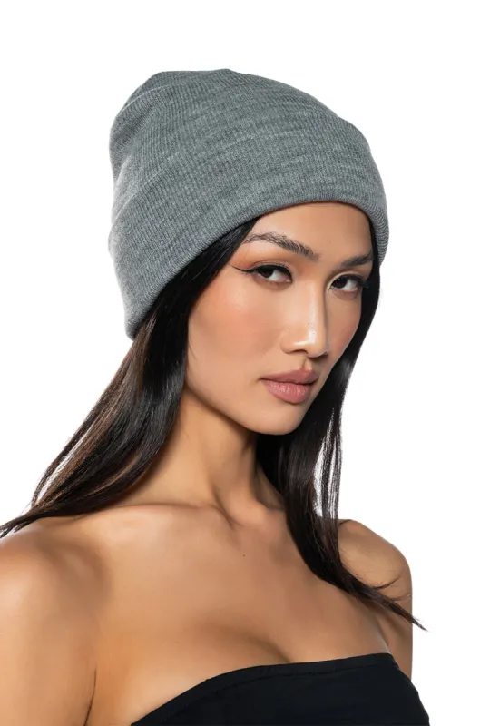 NEUTRAL GREY CLASSIC BEANIE sold by AKIRA