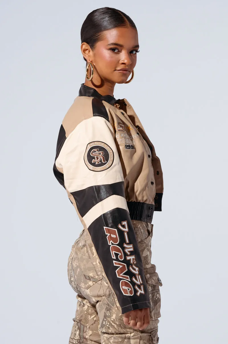 EMBROIDERED RACER BOMBER sold by AKIRA product image thumbnail 4