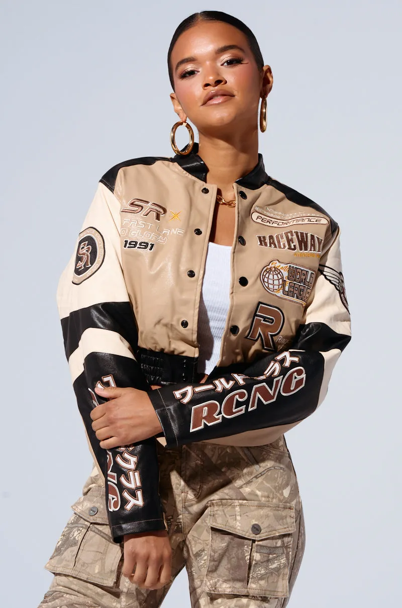 EMBROIDERED RACER BOMBER sold by AKIRA product image thumbnail 2
