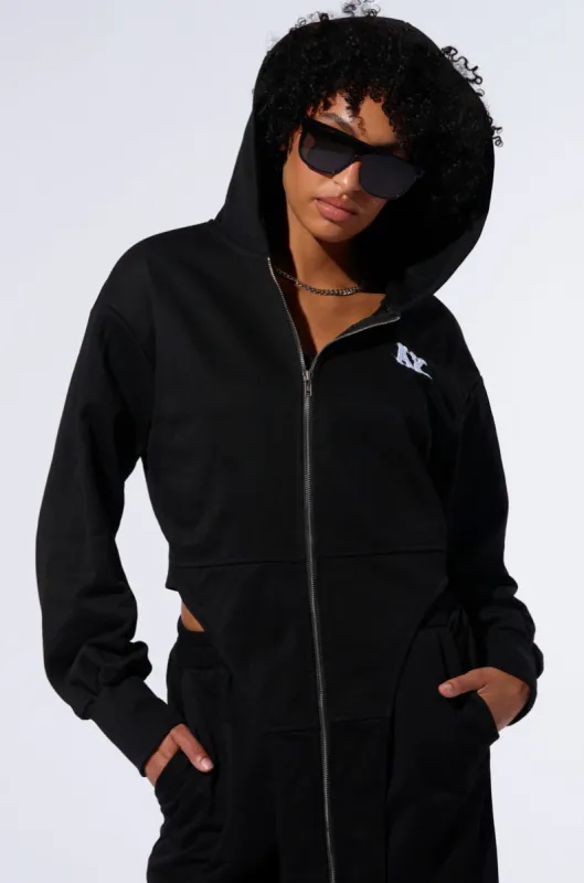 TAKE THE LONG WAY OVERSIZED ZIP UP HOODIE sold by AKIRA