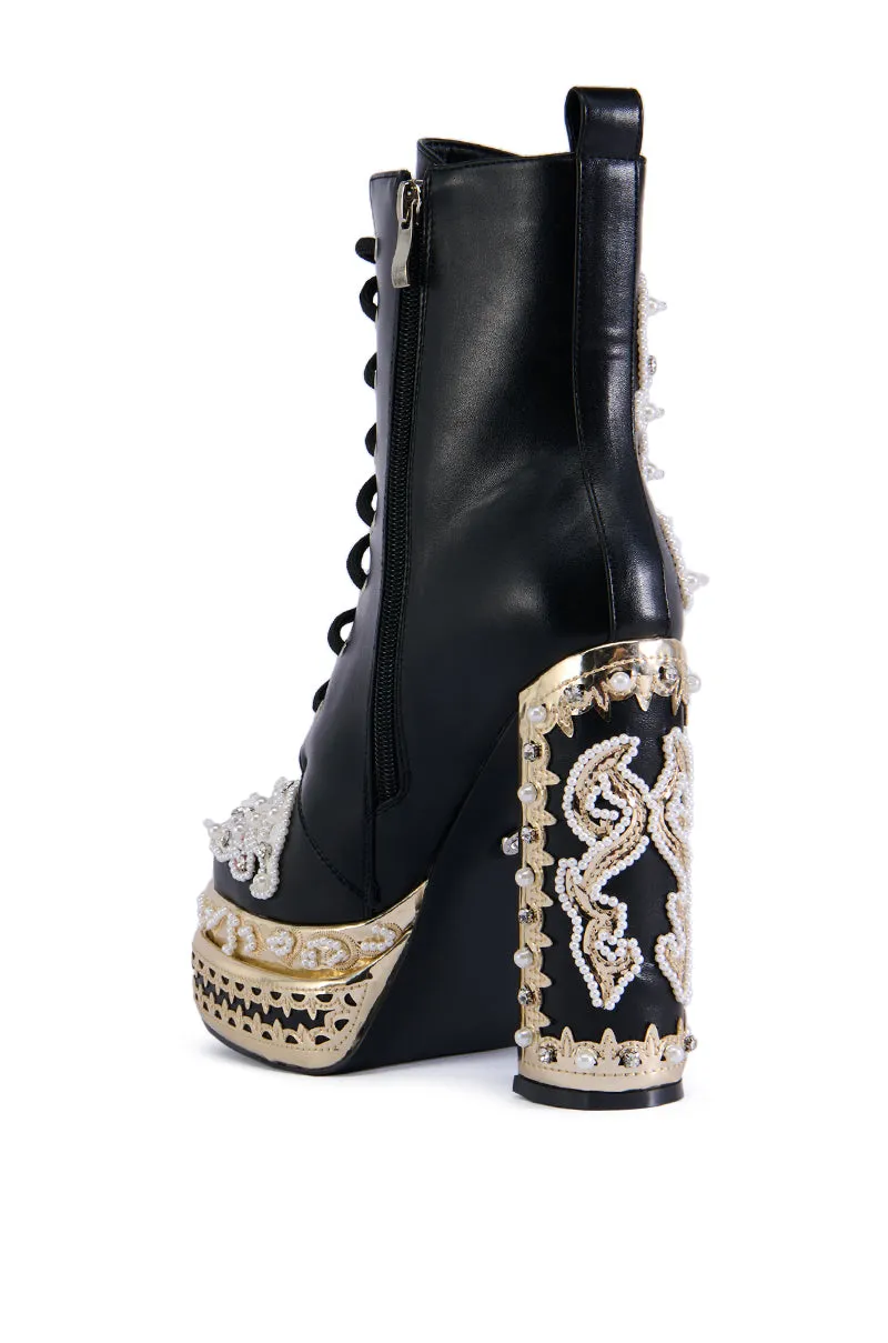 AZALEA WANG BLITHE EMBELLISHED BOOTIE sold by AKIRA product image thumbnail 4