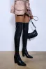 AZALEA WANG ERAQUS BLACK OVER THE KNEE BLACK CHUNKY BOOT sold by AKIRA