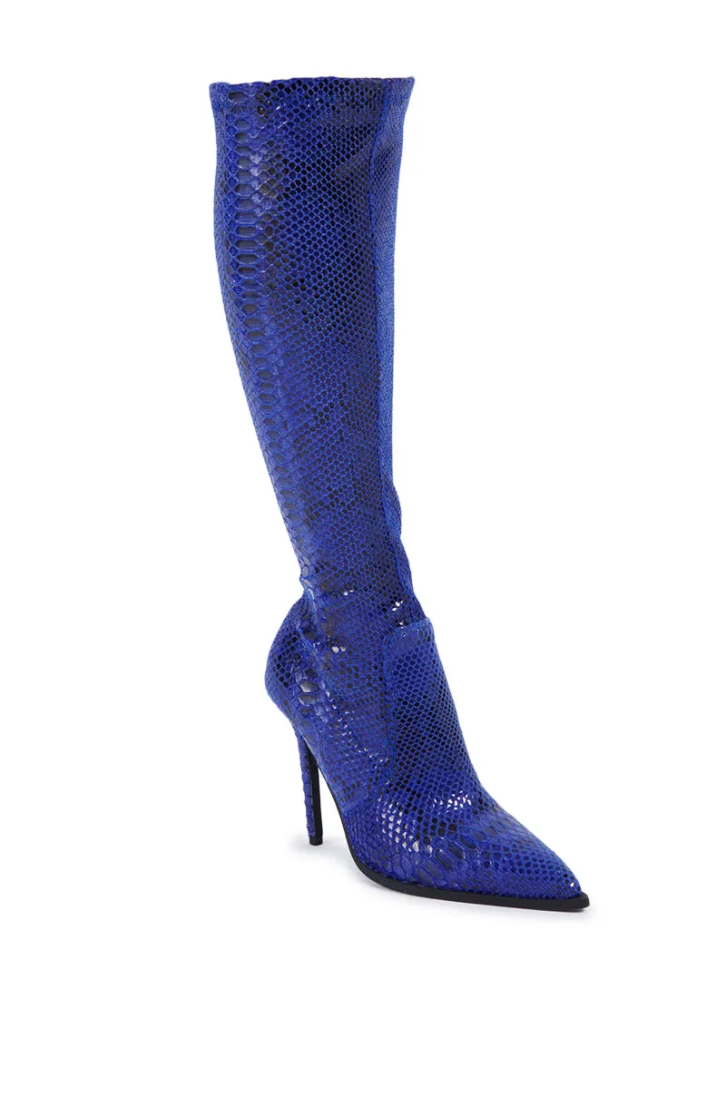 AZALEA WANG ZOFIA BLUE SNAKESTILETTO BOOT sold by AKIRA product image thumbnail 3