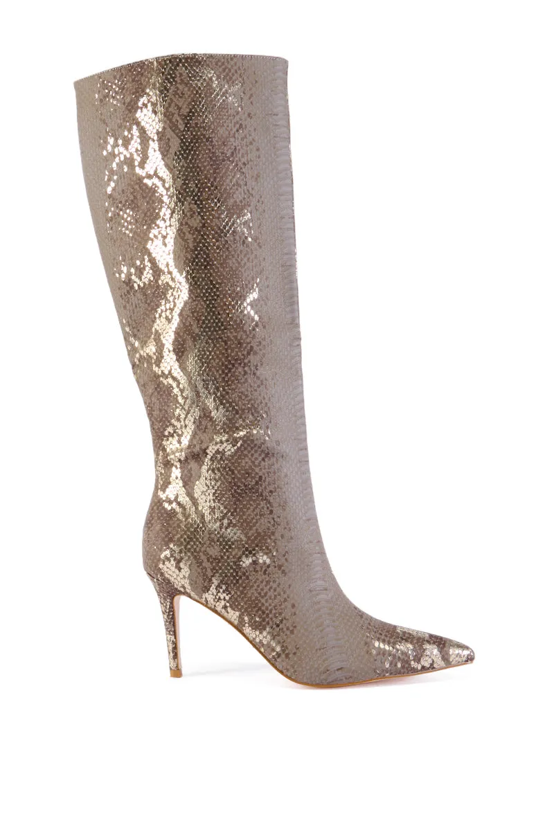AZALEA WANG CASHY TAN SNAKE PRINTED BOOT sold by AKIRA product image thumbnail 2