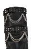 AZALEA WANG CHANDRA BLACK SILVER HARDWARE BOOT sold by AKIRA