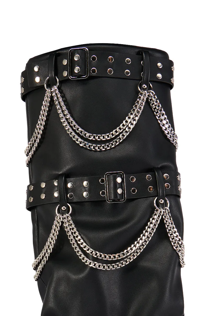 AZALEA WANG CHANDRA BLACK SILVER HARDWARE BOOT sold by AKIRA product image thumbnail 5