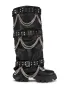 AZALEA WANG CHANDRA BLACK SILVER HARDWARE BOOT sold by AKIRA