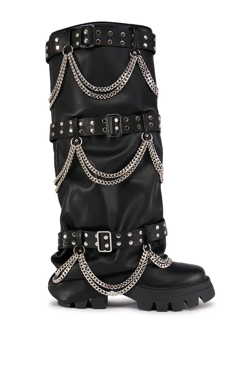 AZALEA WANG CHANDRA BLACK SILVER HARDWARE BOOT sold by AKIRA product image thumbnail 2