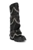 AZALEA WANG CHANDRA BLACK SILVER HARDWARE BOOT sold by AKIRA