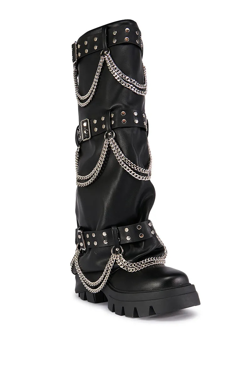 AZALEA WANG CHANDRA BLACK SILVER HARDWARE BOOT sold by AKIRA product image thumbnail 3