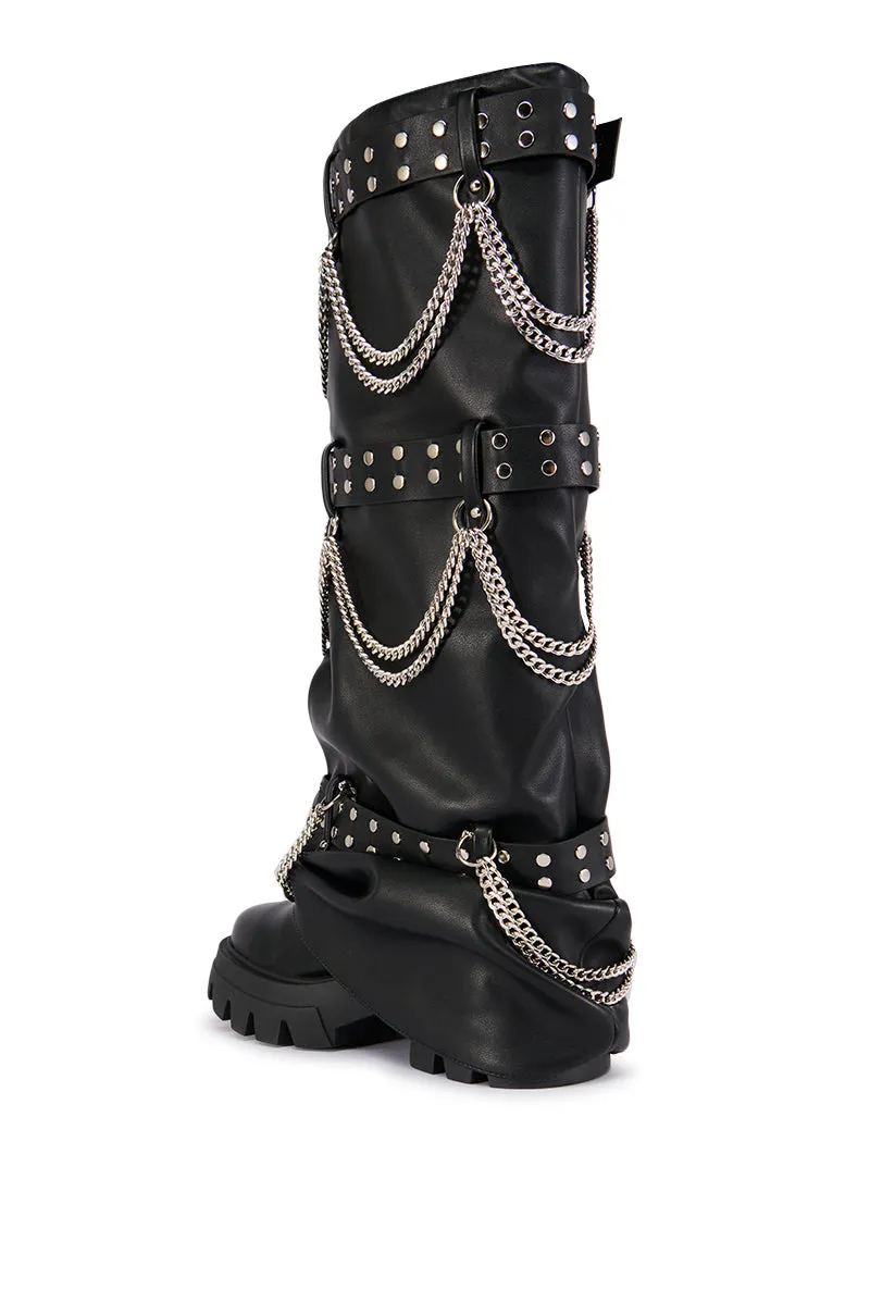 AZALEA WANG CHANDRA BLACK SILVER HARDWARE BOOT sold by AKIRA product image thumbnail 4