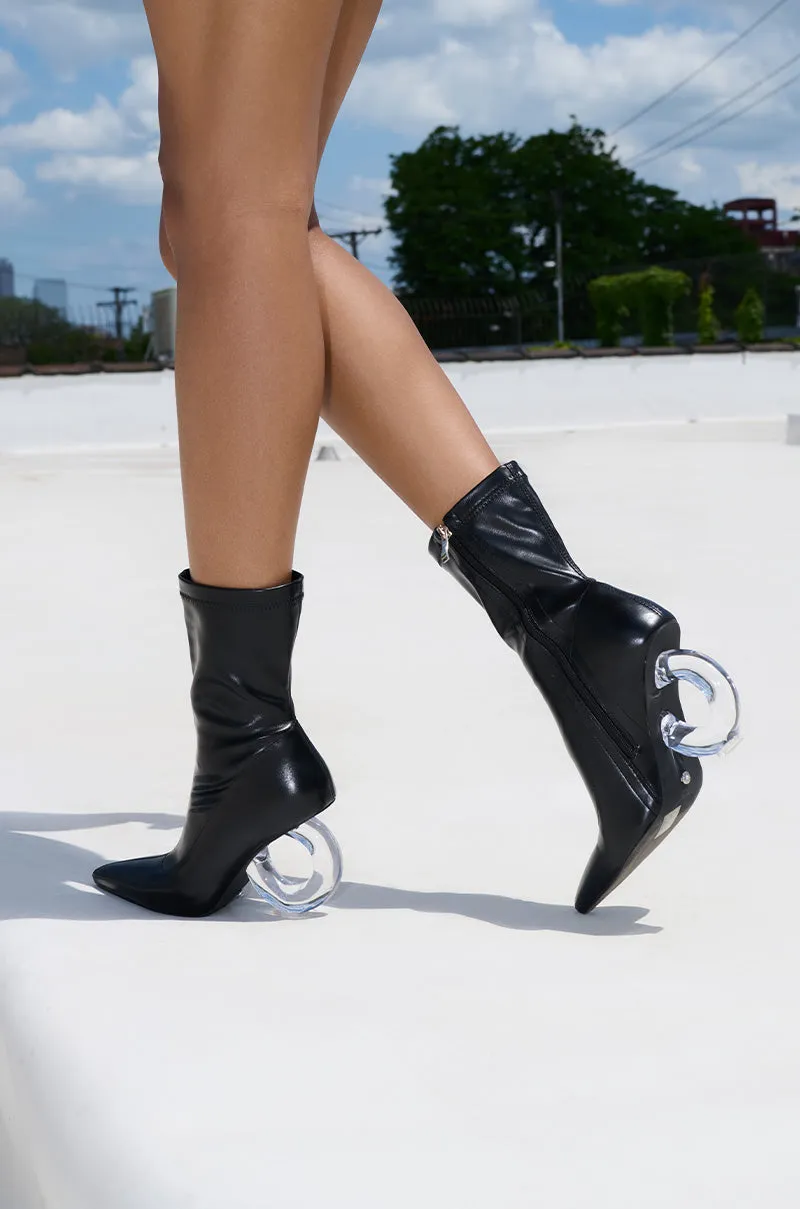 AZALEA WANG FONSIE ROUND HEEL BLACK BOOTIE sold by AKIRA