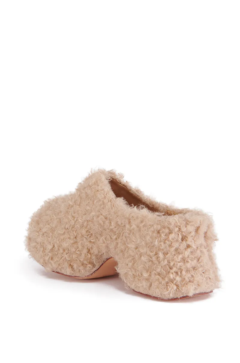 AZALEA WANG MORTICIA BROWN SHERPA CLOG sold by AKIRA product image thumbnail 4