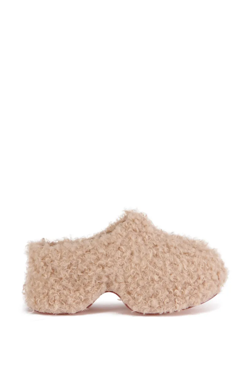 AZALEA WANG MORTICIA BROWN SHERPA CLOG sold by AKIRA product image thumbnail 2