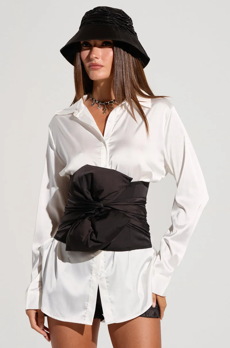 RUCHED BABE SATIN BUCKET HAT sold by AKIRA product image thumbnail 2