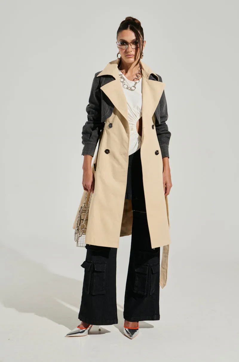 RUSH STREET DENIM OVERLAY TRENCH sold by AKIRA product image thumbnail 3