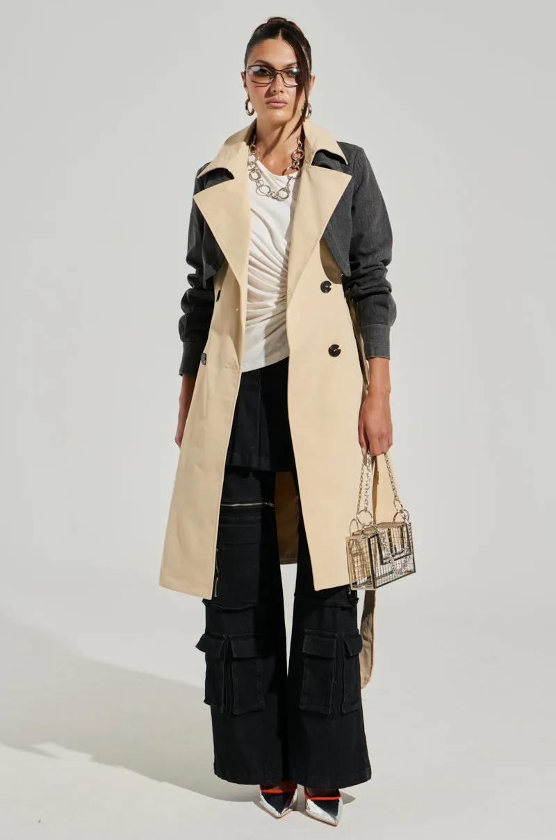RUSH STREET DENIM OVERLAY TRENCH sold by AKIRA product image thumbnail 4