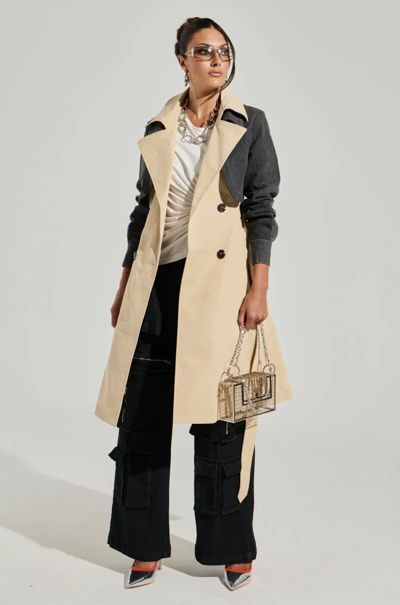 RUSH STREET DENIM OVERLAY TRENCH sold by AKIRA product image thumbnail 5