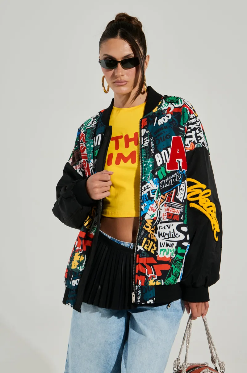 TALK TO ME NICE BOMBER sold by AKIRA product image thumbnail 2