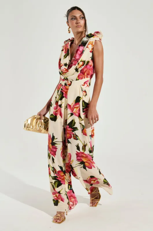 UNTOUCHABLE FLORAL PRINTED JUMPSUIT sold by AKIRA