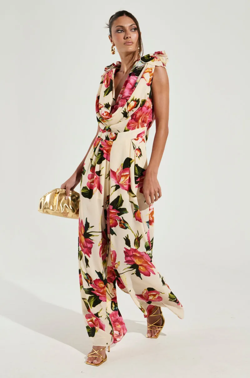 UNTOUCHABLE FLORAL PRINTED JUMPSUIT sold by AKIRA