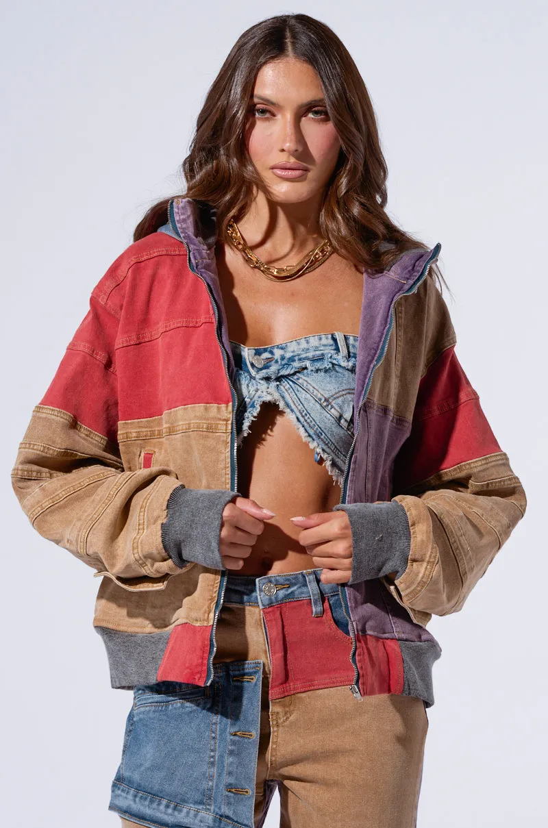SUPERNATURAL PATCHWORK DENIM BOMBER sold by AKIRA product image thumbnail 3