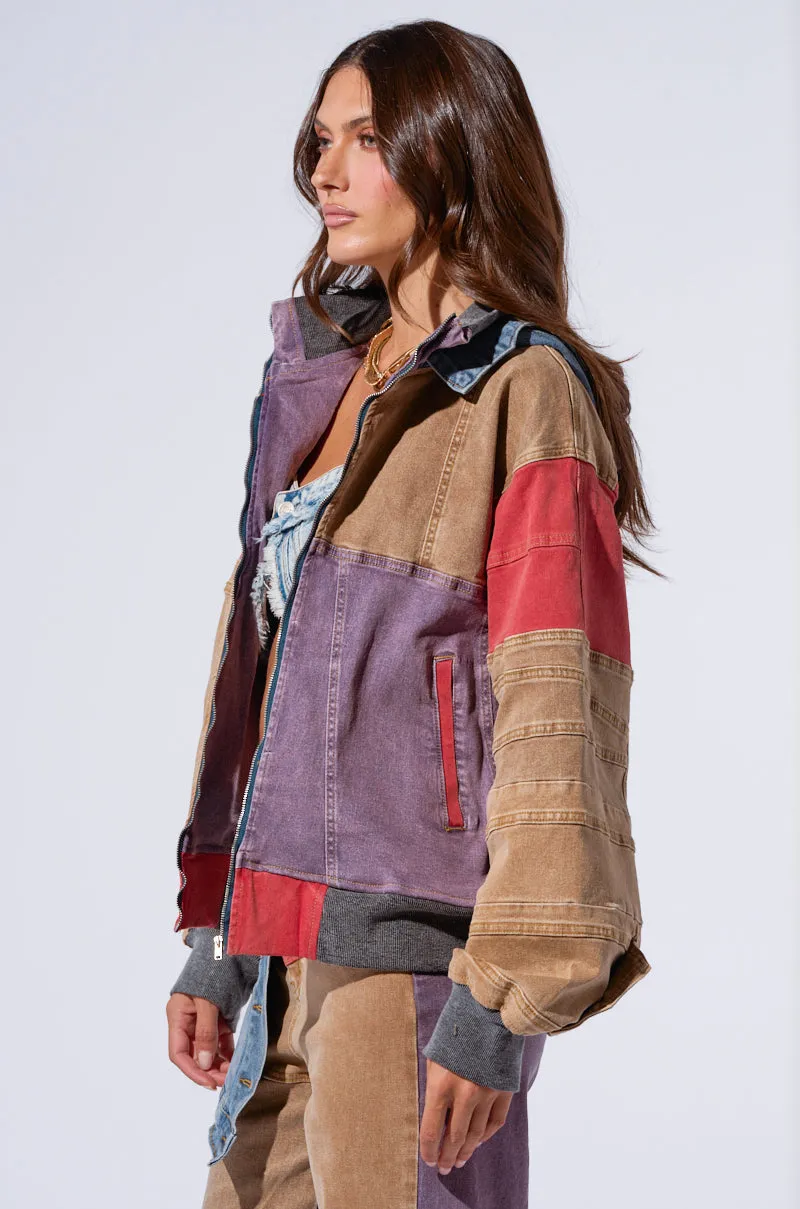 SUPERNATURAL PATCHWORK DENIM BOMBER sold by AKIRA product image thumbnail 4