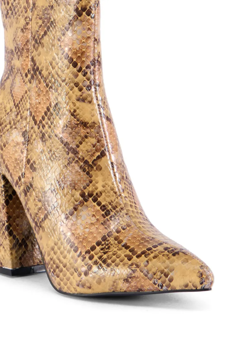 AZALEA WANG TAN SNAKE BOOTIE sold by AKIRA product image thumbnail 4