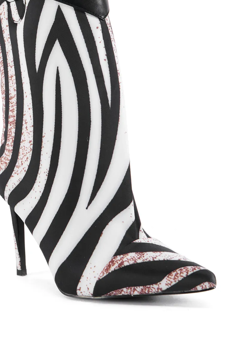 AZALEA WANG DOODLE MULTI WESTERN TOPLINE ZEBRA BOOT sold by AKIRA product image thumbnail 5