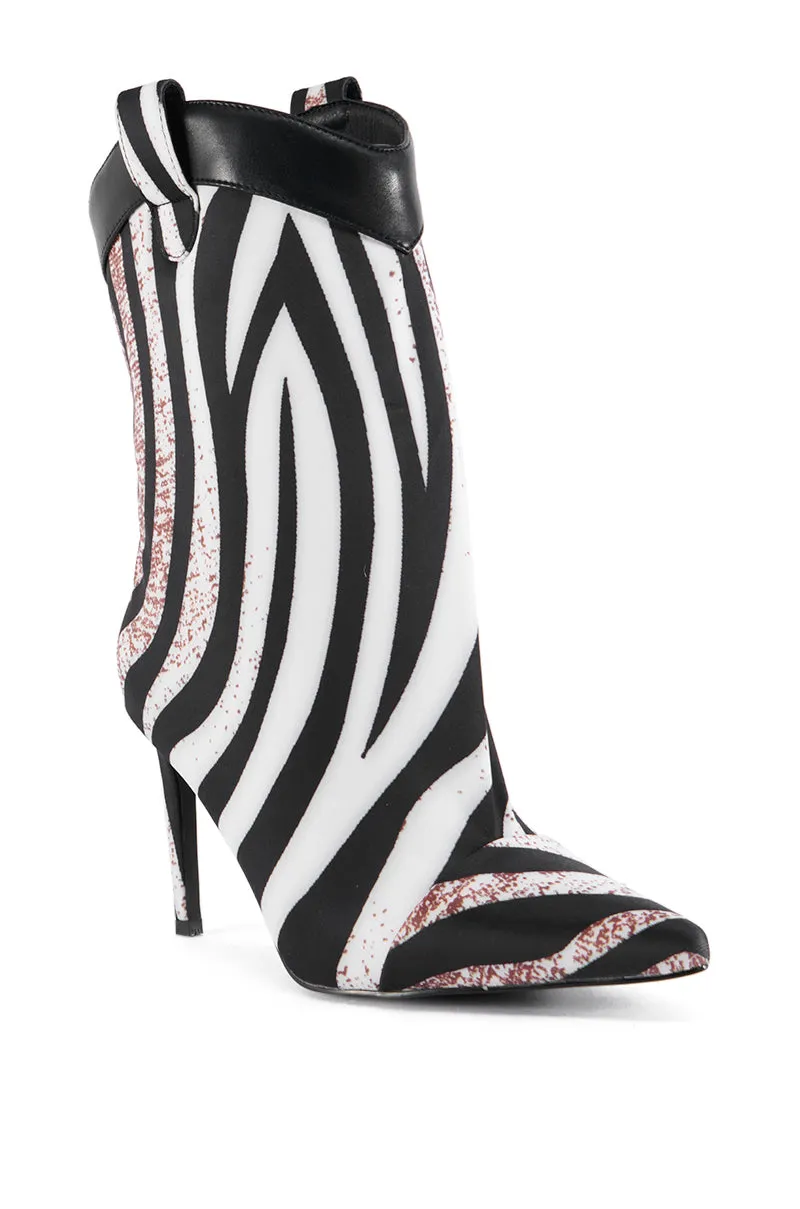 AZALEA WANG DOODLE MULTI WESTERN TOPLINE ZEBRA BOOT sold by AKIRA product image thumbnail 3