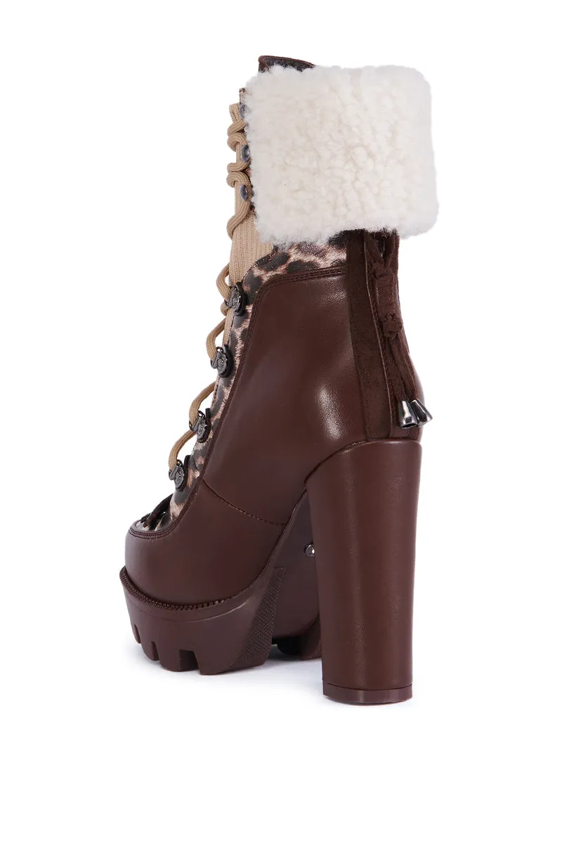 AZALEA WANG FINLEA BROWN MULTI MATERIAL BOOTIE sold by AKIRA product image thumbnail 4
