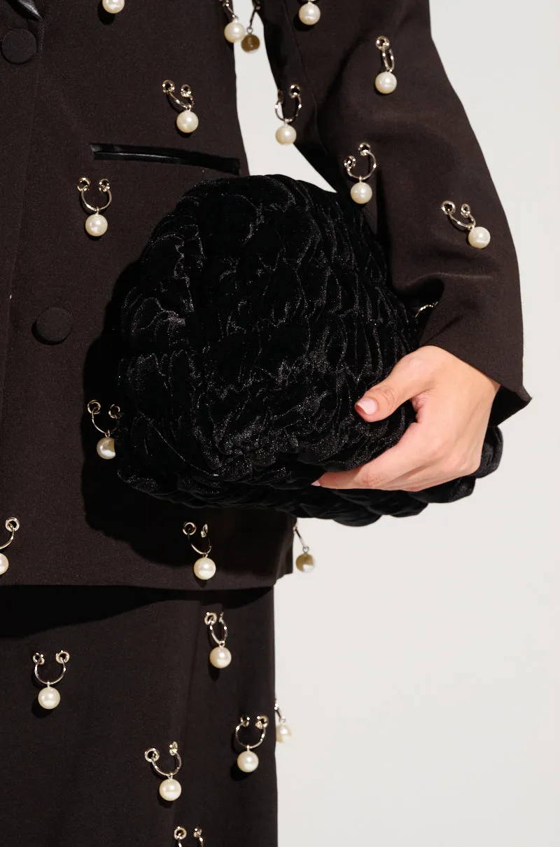 DASH QUILTED VELVET CLUTCH sold by AKIRA product image thumbnail 2