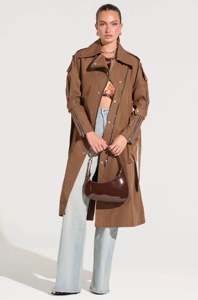 MANHATTAN ASYMMETRICAL TRENCH sold by AKIRA product image thumbnail 2