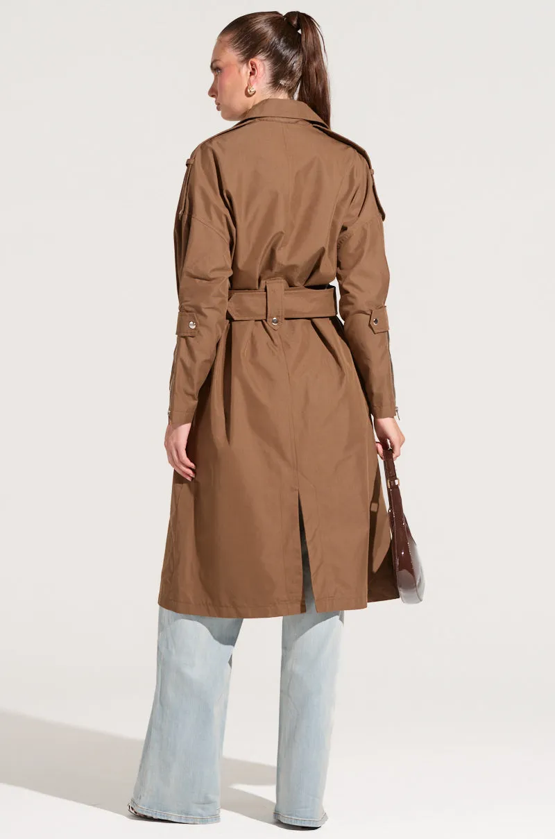 MANHATTAN ASYMMETRICAL TRENCH sold by AKIRA product image thumbnail 5