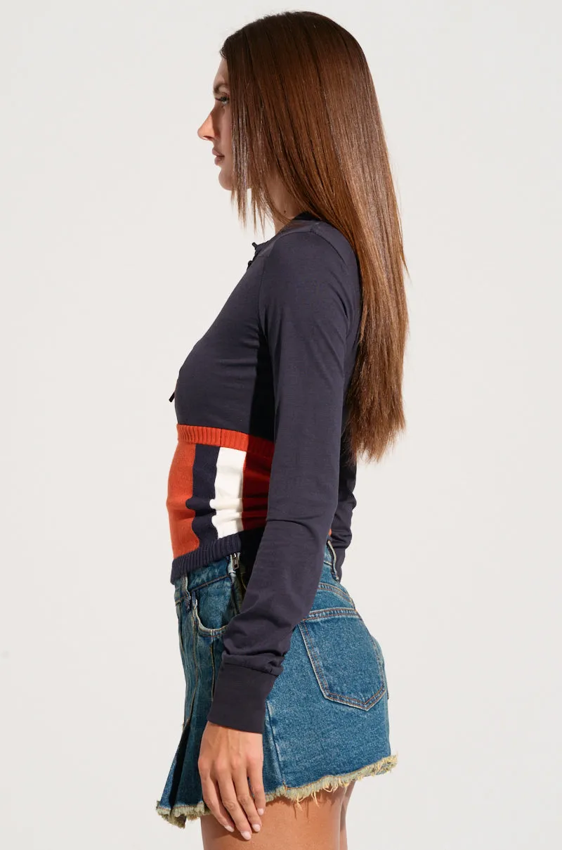 UP CLOSE AND PERSONAL LONG SLEEVE TOP sold by AKIRA product image thumbnail 3