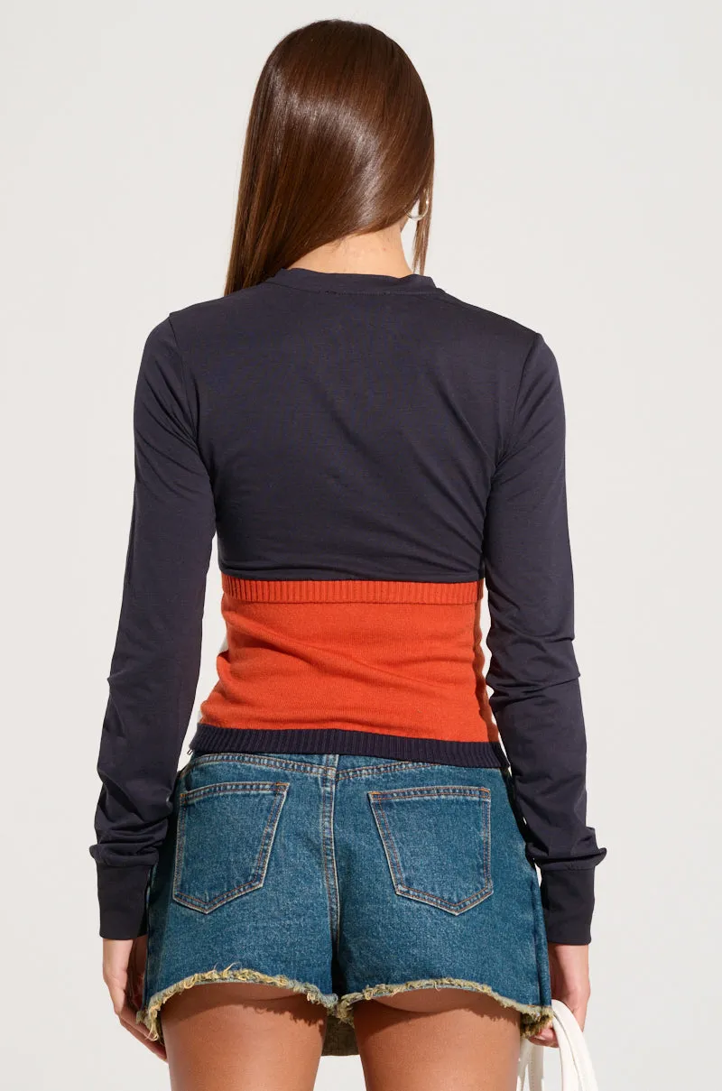 UP CLOSE AND PERSONAL LONG SLEEVE TOP sold by AKIRA product image thumbnail 4