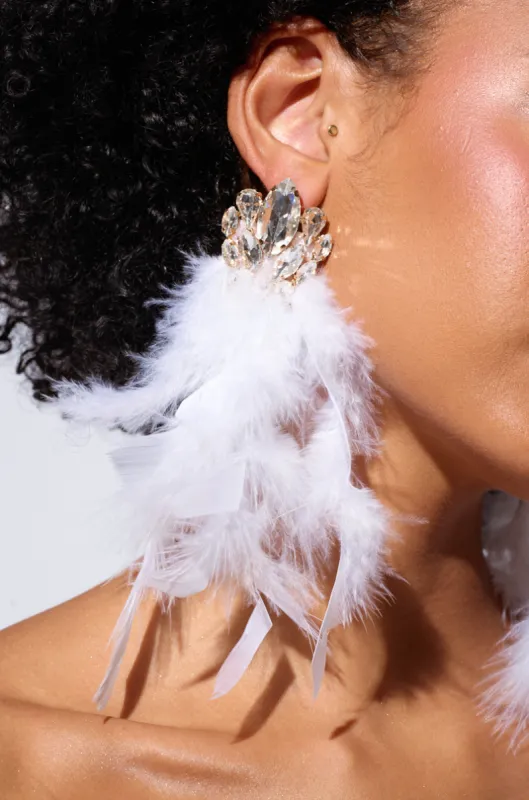 EMPOWER FEATHER EARRING sold by AKIRA