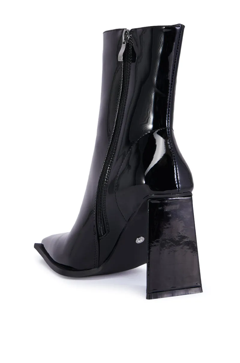AZALEA WANG KIRIGAN BLACK PATENT BOOTIE sold by AKIRA product image thumbnail 4