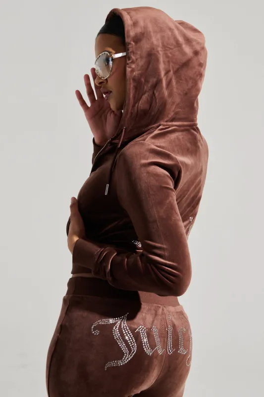 SOLID CLASSIC JUICY HOODIE WITH BACK BLING sold by AKIRA