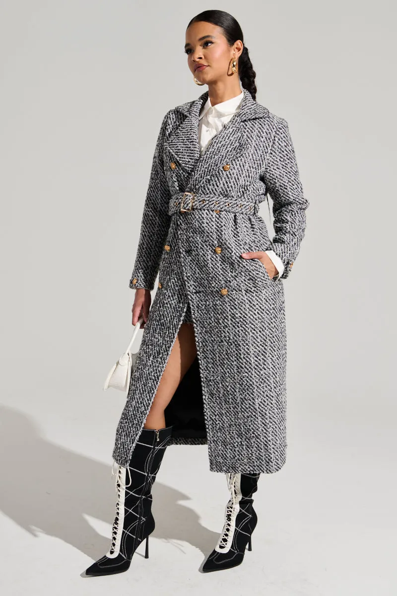 ALTURA TWEED TRENCH sold by AKIRA