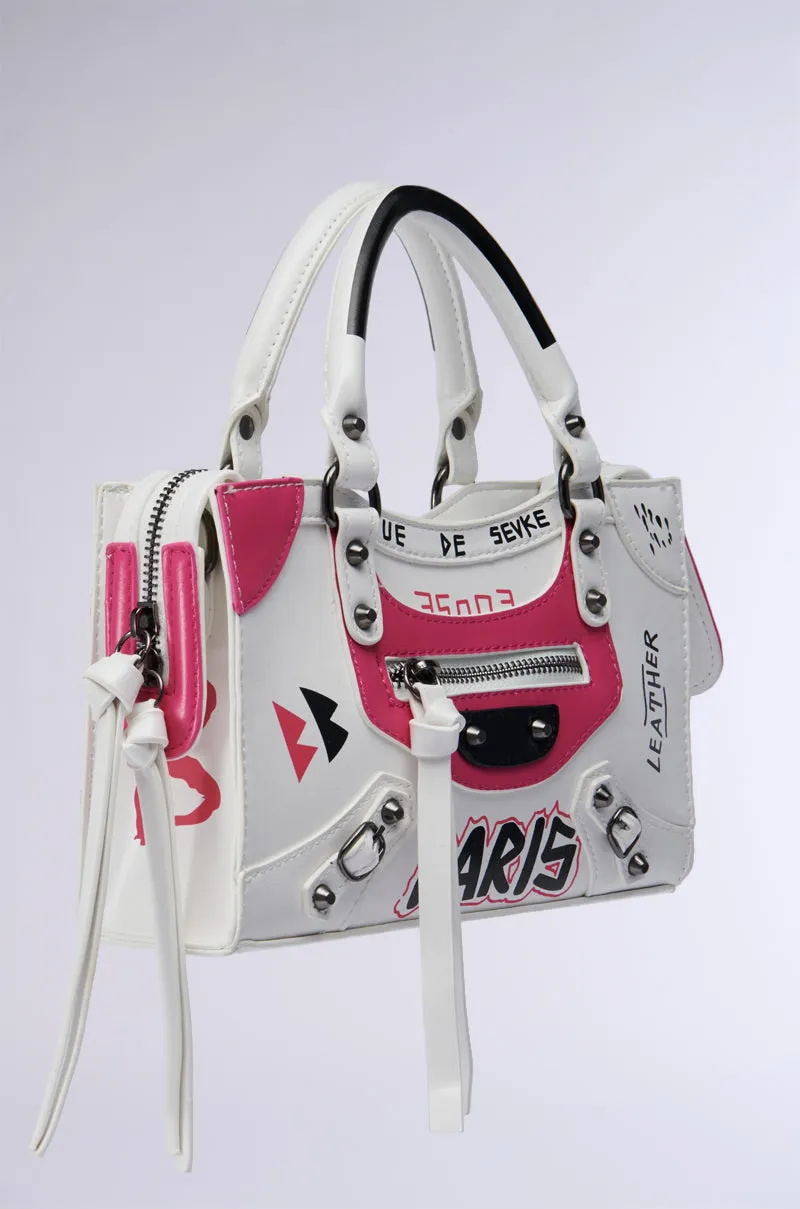 PARIS LOVES ME GRAFFITI PURSE sold by AKIRA product image thumbnail 3