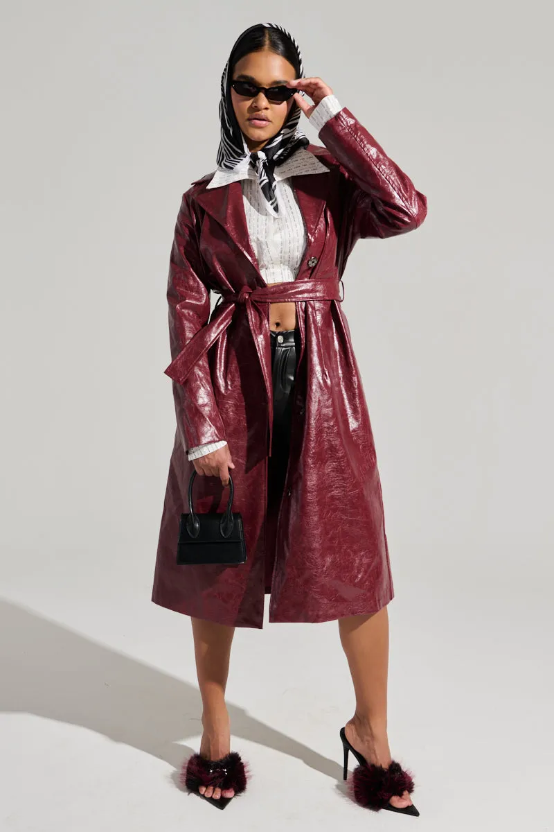 MISA FAUX LEATHER TRENCH sold by AKIRA