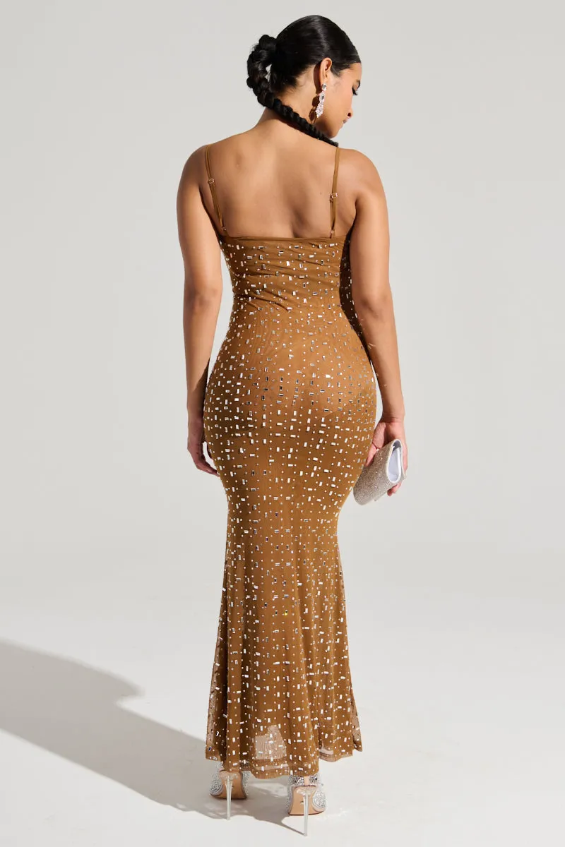 ANASTASIA MESH RHINESTONE MAXI DRESS sold by AKIRA product image thumbnail 4