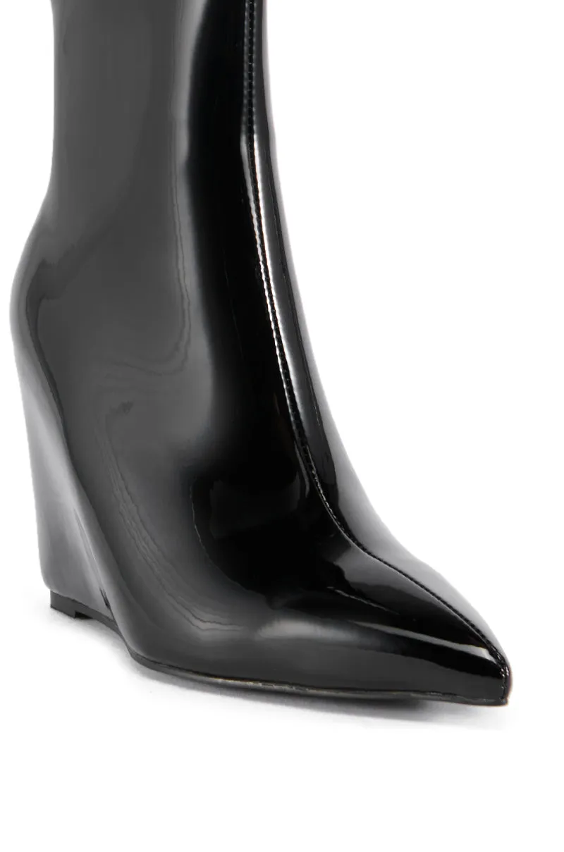 AZALEA WANG PLAZA PATENT WEDGE BOOTIE sold by AKIRA product image thumbnail 5