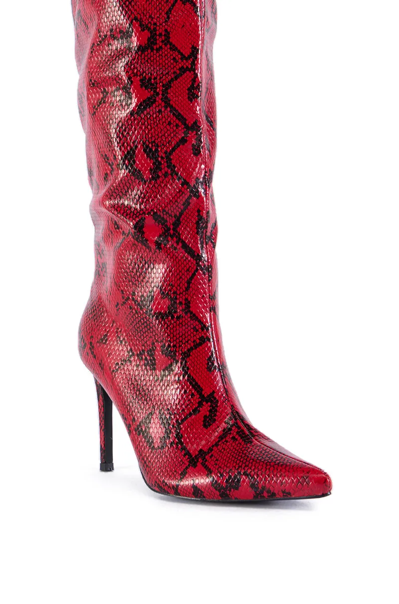 AZALEA WANG RIPPLY RED PRINTED BOOT sold by AKIRA product image thumbnail 5