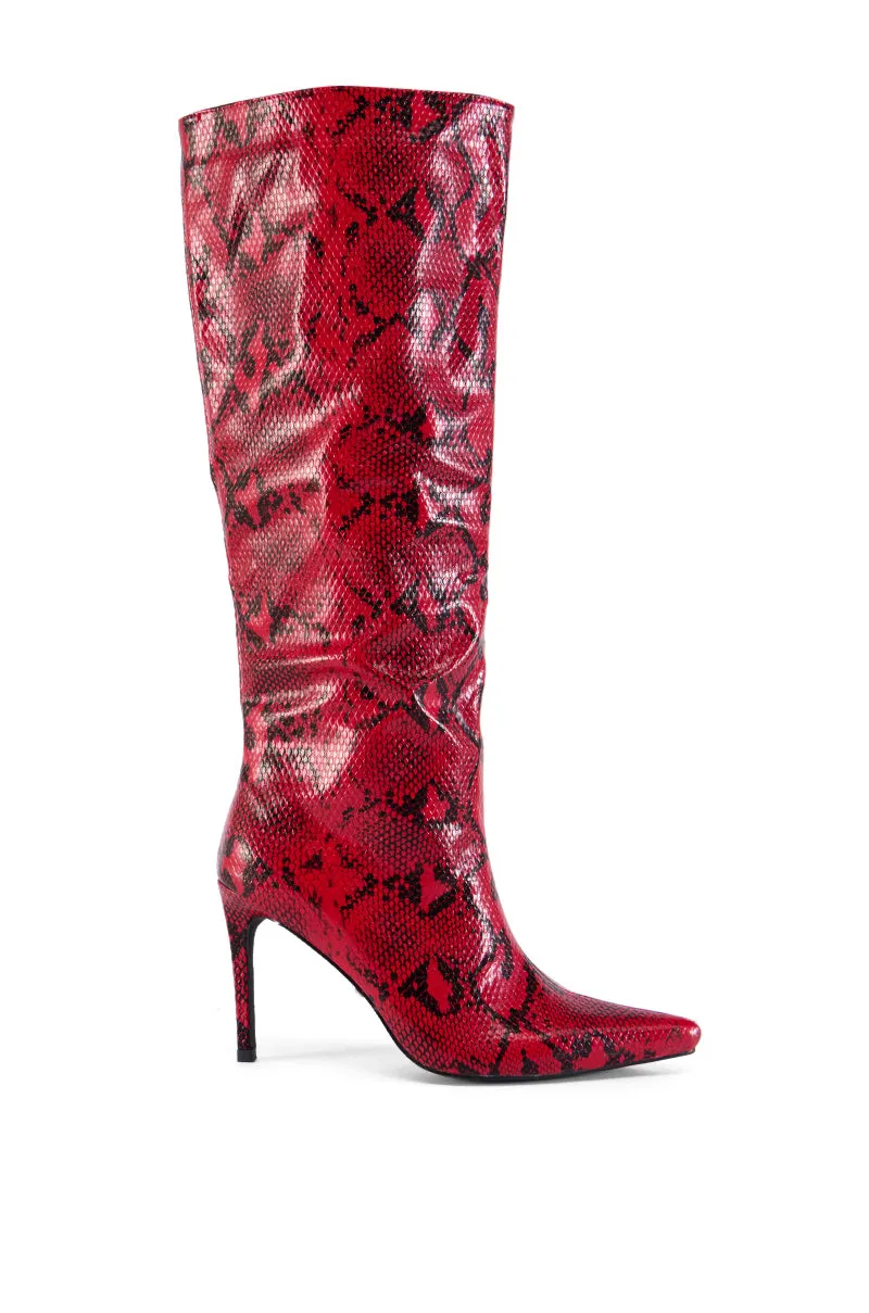 AZALEA WANG RIPPLY RED PRINTED BOOT sold by AKIRA product image thumbnail 2